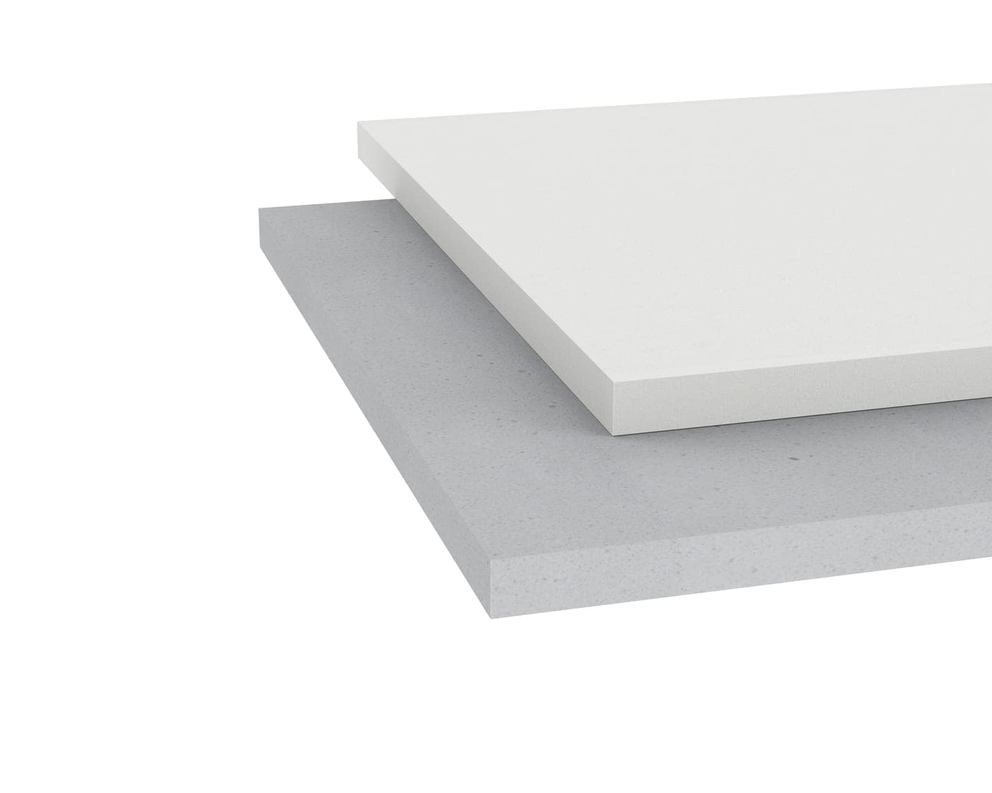 Paneles acústicos Basotect en blanco y gris perla, fabricados por Aislacustic